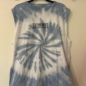 Taylor Swift Blue White Sleeveless Muscle Tee, Size XL